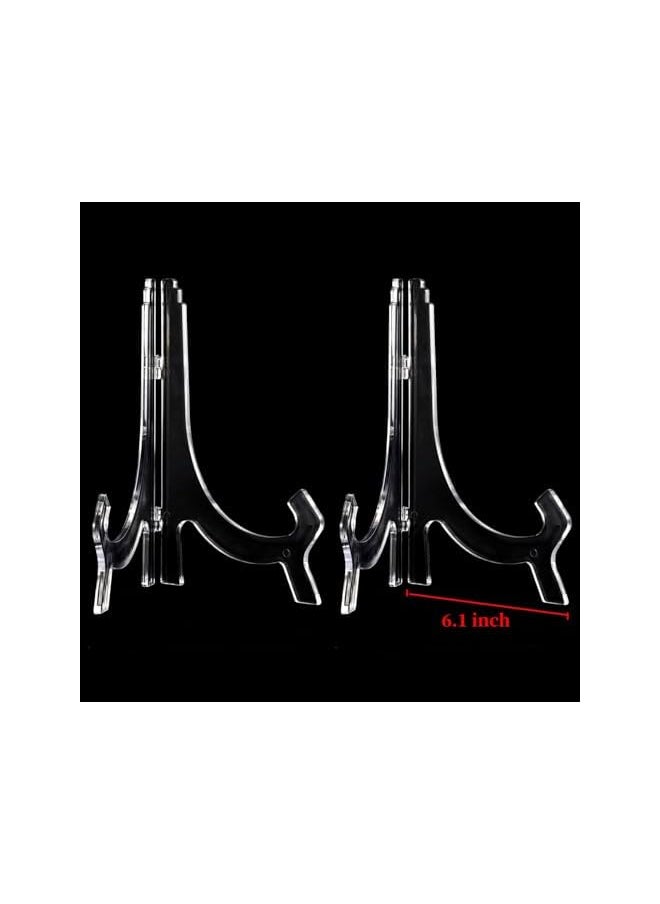 The Bros 2 Pieces, 9.8 Inches Clear Acrylic Easels Display Stands/Plate Stands for Display Photos Holder Picture Frames or Other Items at Weddings, Birthdays, Home Decoration, Tables  - Image 3