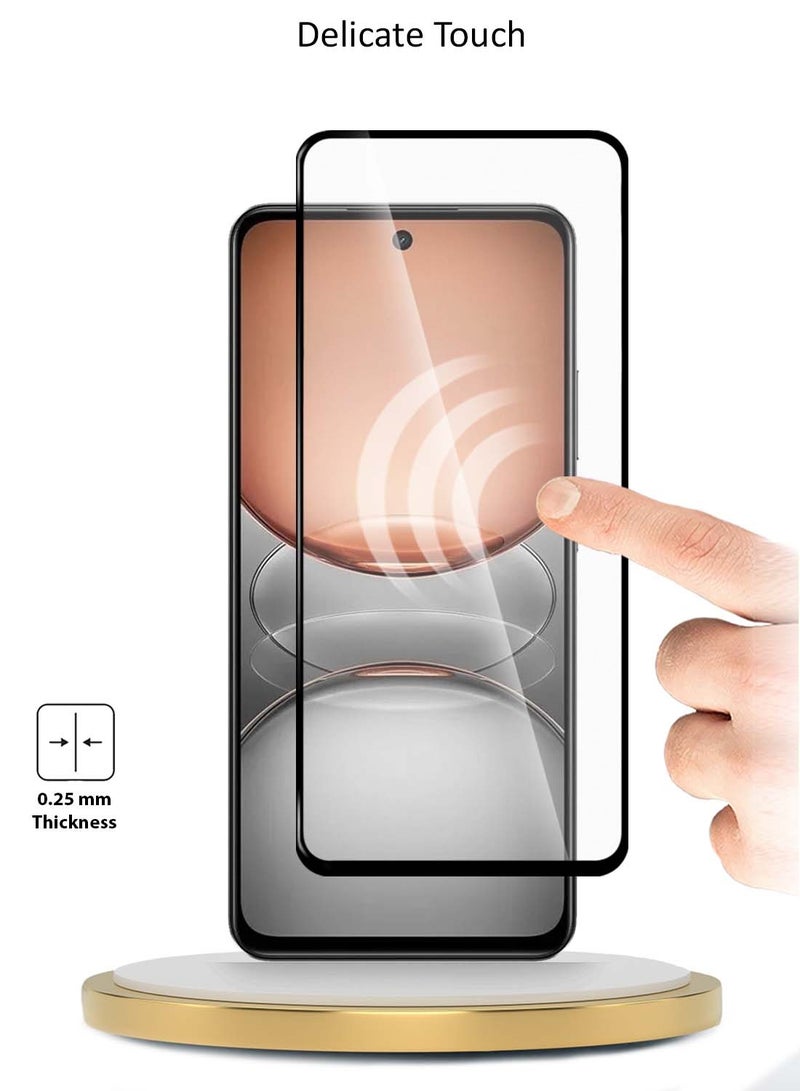 دبليو تيك Realme C75 4G 2024 Premium E2E Series Full Glue بغطاء كامل واقي شاشة من الزجاج المقسى (MSGECN) - شفاف / أسود - Image 4