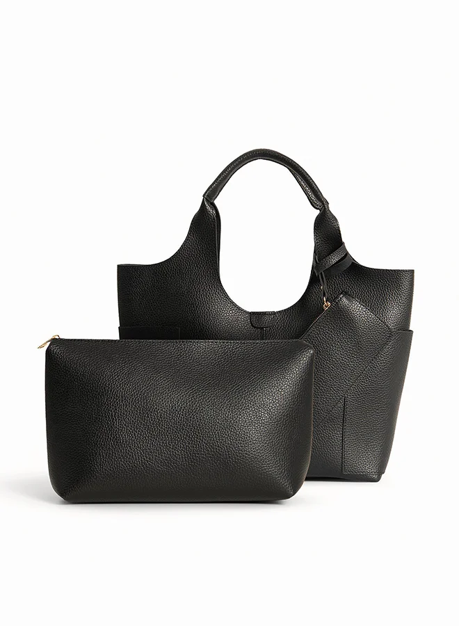 Wecre8 Black Spacious Tote Bag