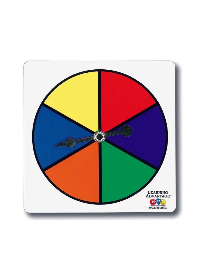 Learning Advantage - Six-Color Spinners - Set Of 5 - Game Spinner - Write On/Wipe Off Surface For Multiple Uses - Image 1