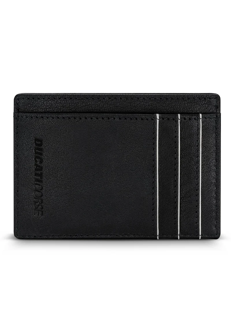 Ducati Corse Elegante Leather Card Case, Black, M, Casual