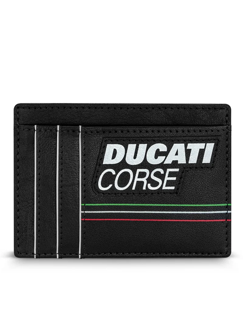 Ducati Corse Elegante Leather Card Case, Black, M, Casual