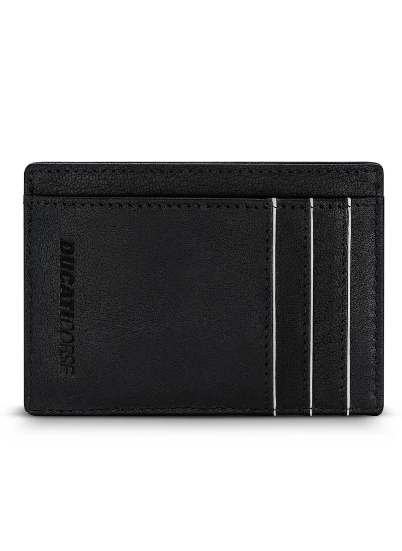 دوكاتي كورس Ducati Corse DTLGD2200601 Elegante Genuine Leather Card Case, Black, M, Casual