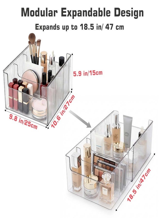 JessLab Pull-Out Makeup Organizer, Cosmetic Storage for Dresser Countertop and Bathroom Vanity, Clear Storage Box for Kitchen Laundry Room, 1 Piece - Image 3