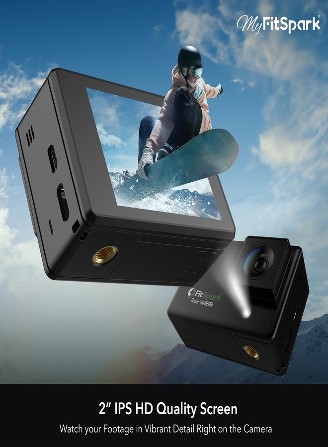 FitSpark Eagle i12 Real 4K WiFi Action Camera | 20MP Ultra HD Wide-Angle Lens | 1st-in-Class with Flashlight | EIS Stabilization | Wireless Remote | Full Accessories Kit Inside - Image 3
