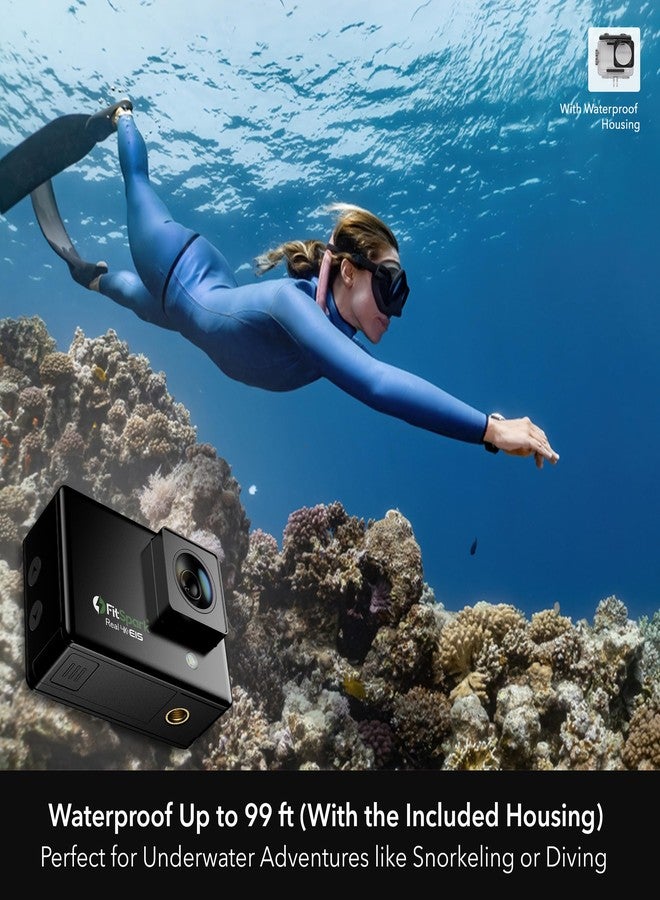 FitSpark Eagle i12 Real 4K WiFi Action Camera | 20MP Ultra HD Wide-Angle Lens | 1st-in-Class with Flashlight | EIS Stabilization | Wireless Remote | Full Accessories Kit Inside - Image 5