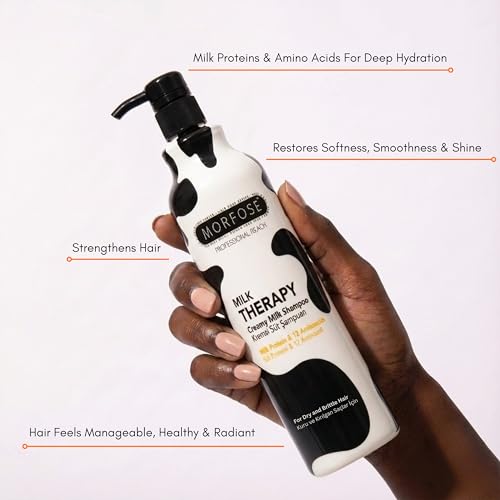 Morfose Professional Milk Therapy Creamy Hair Shampoo for Dry Damaged or Brittle Strands Repairs and Protects fuller healthier softer look Eliminates Dryness Damage and Split Ends 1000 ml - Image 3