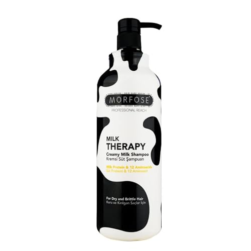 Morfose Professional Milk Therapy Creamy Hair Shampoo for Dry Damaged or Brittle Strands Repairs and Protects fuller healthier softer look Eliminates Dryness Damage and Split Ends 1000 ml - Image 1