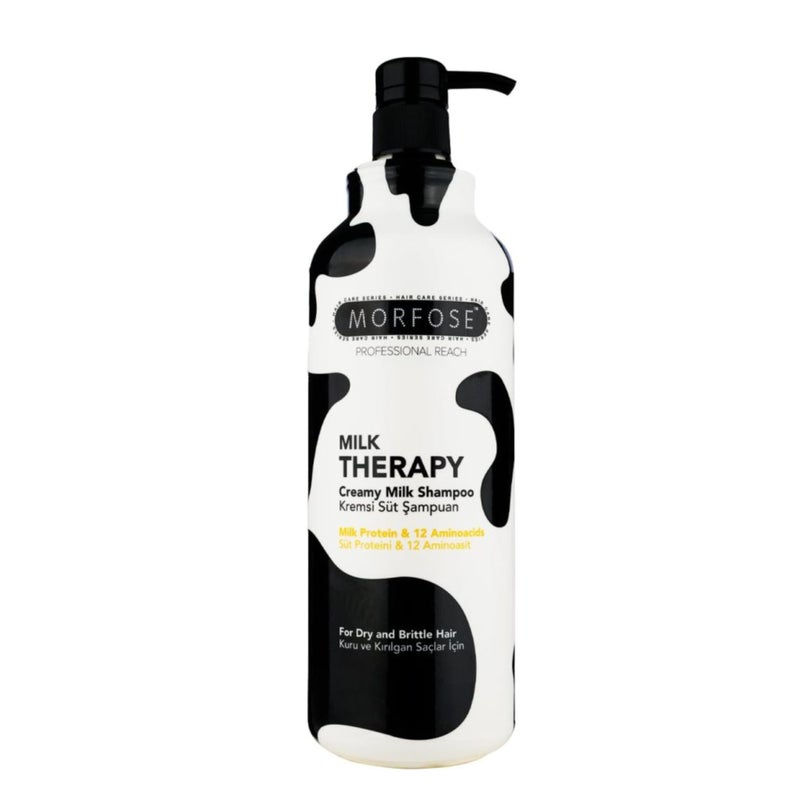 Morfose Professional Milk Therapy Creamy Hair Shampoo for Dry Damaged or Brittle Strands Repairs and Protects fuller healthier softer look Eliminates Dryness Damage and Split Ends 1000 ml - Image 2