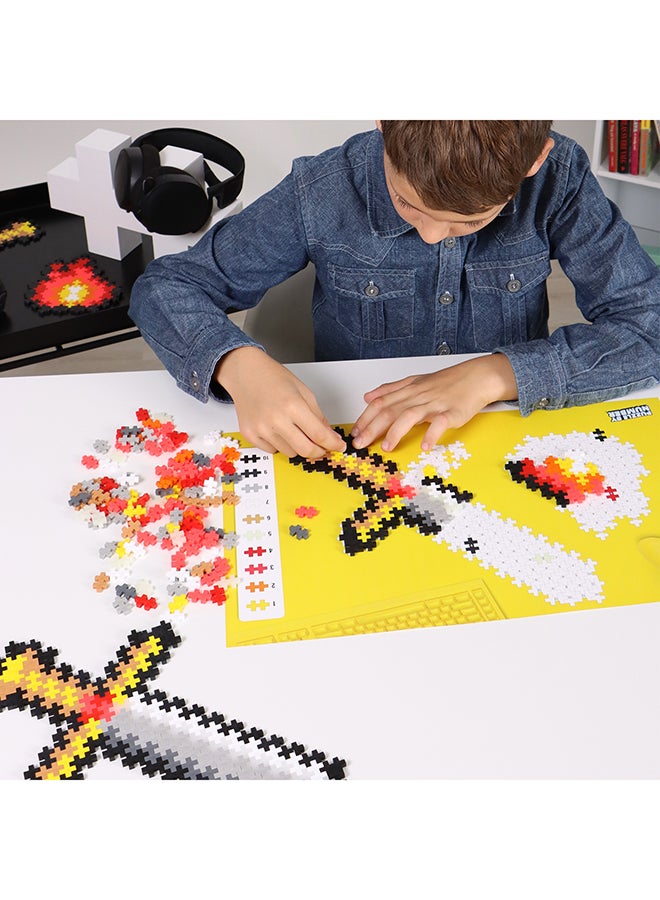 Puzzle By Number, 250 Piece Mini Interlocking Hashtag Color Blocks, 3D Pixel Art Kit For Kids - Adventure