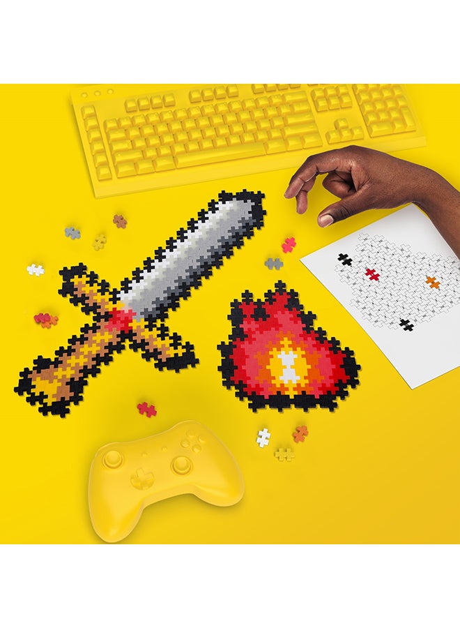 Puzzle By Number, 250 Piece Mini Interlocking Hashtag Color Blocks, 3D Pixel Art Kit For Kids - Adventure