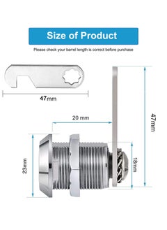 SANMUGEED 20mm Cam Lock, Cupboard Cabinet Door Locks, Drawer Cabinet Locking Security Mailbox Lock Cabinet Drawer Cupboard Cam Lock Letter Box Locks  - Image 3