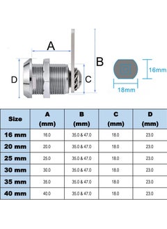 SANMUGEED 20mm Cam Lock, Cupboard Cabinet Door Locks, Drawer Cabinet Locking Security Mailbox Lock Cabinet Drawer Cupboard Cam Lock Letter Box Locks  - Image 4