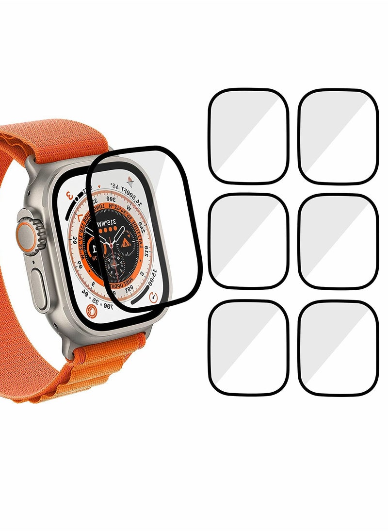 SYOSI - Tempered Glass Screen Protector for Apple Watch Ultra 6 Pack Anti scratch screen protector Full Coverage Waterproof Bubble Free HD 9H Clear Film for Apple Watch Ultra Screen Protector Accessories - Image 1