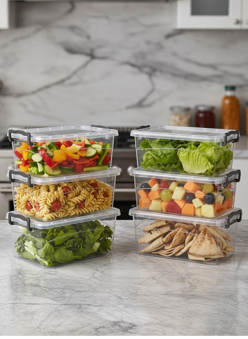 favilla Multi-purpose plastic container set - 6 pieces, , high quality - 1.2-liter capacity-Multi-colour - Image 1