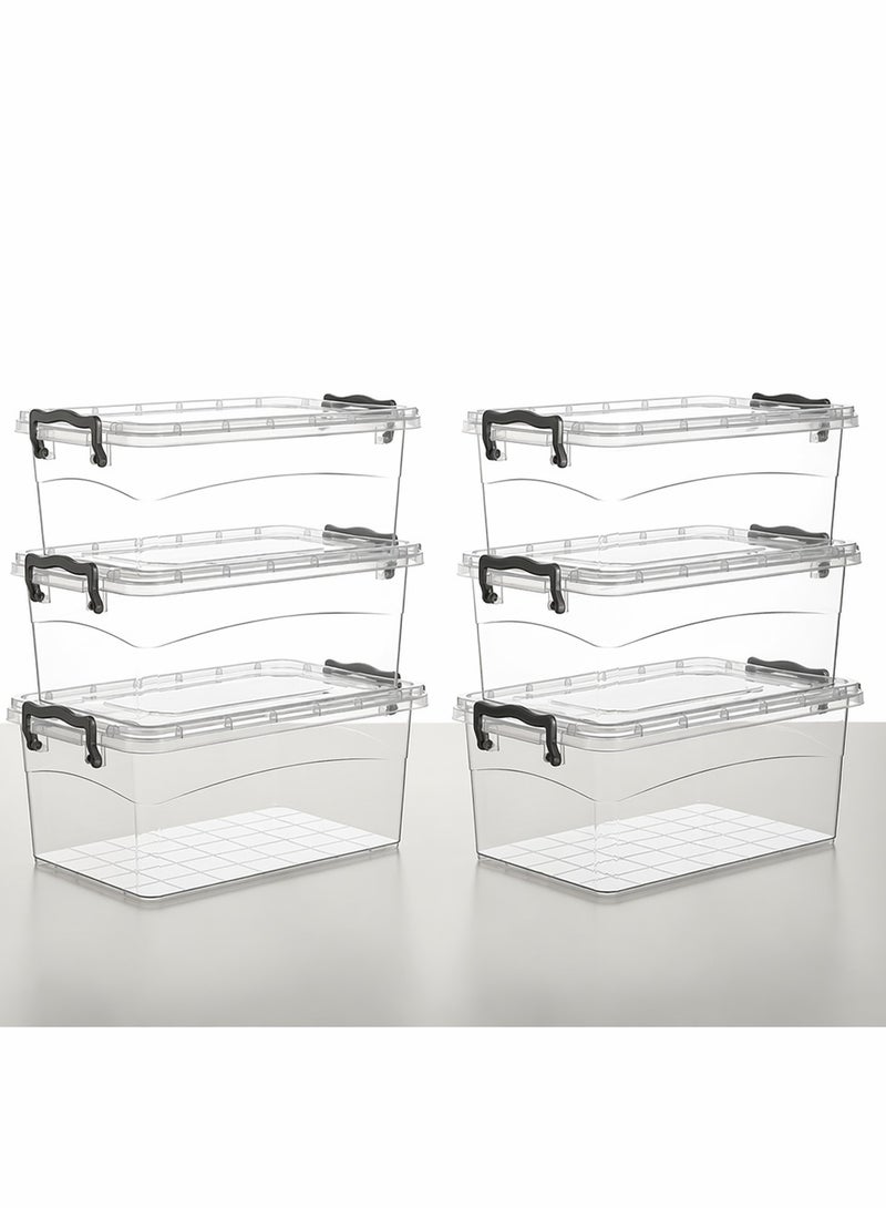 favilla Multi-purpose plastic container set - 6 pieces, , high quality - 1.2-liter capacity-Multi-colour - Image 3