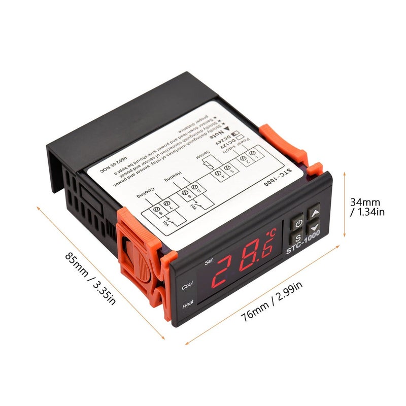 جهاز التحكم الرقمي في درجة الحرارة STC-1000 - منظم حراري ذكي للثلاجات - Image 3