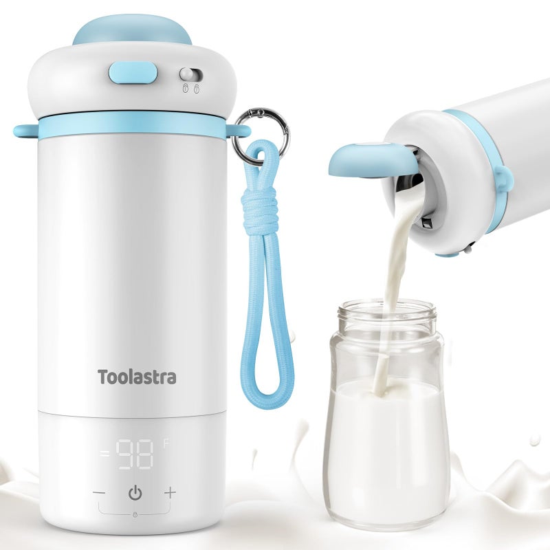 Toolastra Portable Bottle Warmer for Baby on The Go, 16.91oz 100% Faster Heating & Precise Temperature Control, Leak-Proof Design, Child Safety Lock, Ideal for Travel, Formula & Breast Milk Warmer - Image 1