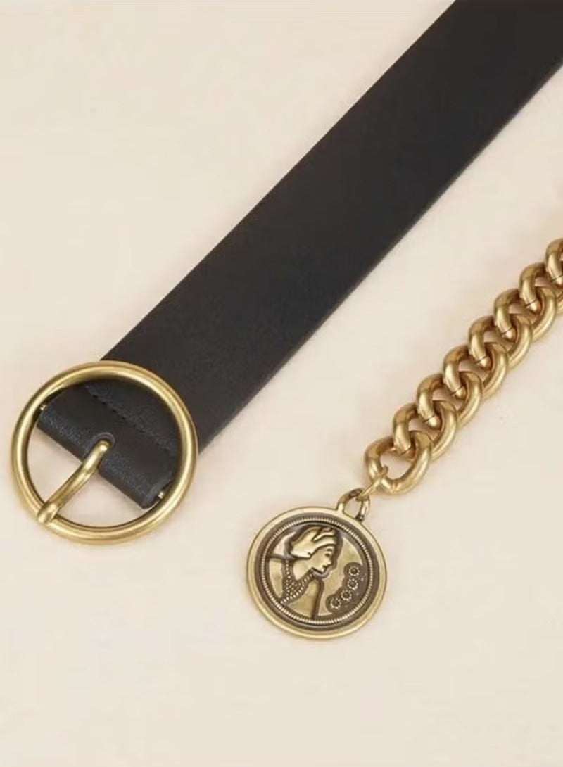 Women's Metal and PU Waist Belt with Unique Design with Fashion Personality, Versatile Waist Chain  - Image 4