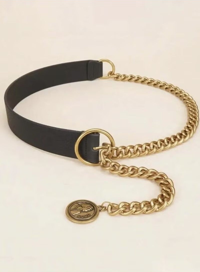 Women's Metal and PU Waist Belt with Unique Design with Fashion Personality, Versatile Waist Chain  - Image 5