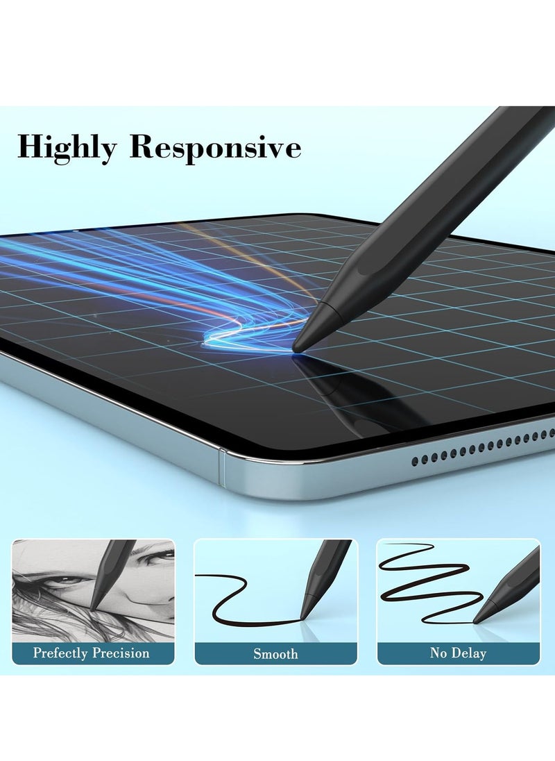 TIGER iPad Pencil, Fast Charging Stylus Pen with Palm Rejection – 10-Minute Quick Charge, Compatible with iPad Air 3/4/5, iPad Mini 5/6, iPad 6/7/8/9/10, iPad Pro 11" & 12.9" – Black  - Image 4