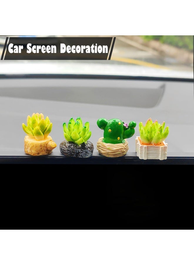 Bukela Succulents Ornament Dashboard Decorations, Cute Potted Plants Rear View Mirror Accessories Car Charms Interior, Dashboard Accessories Car Dash Decor Greenery for Center Screen - Image 2