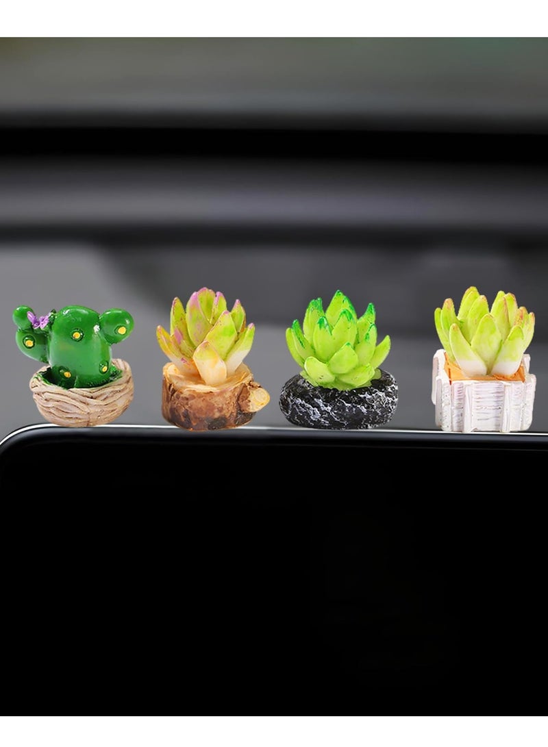 Bukela Succulents Ornament Dashboard Decorations, Cute Potted Plants Rear View Mirror Accessories Car Charms Interior, Dashboard Accessories Car Dash Decor Greenery for Center Screen - Image 1