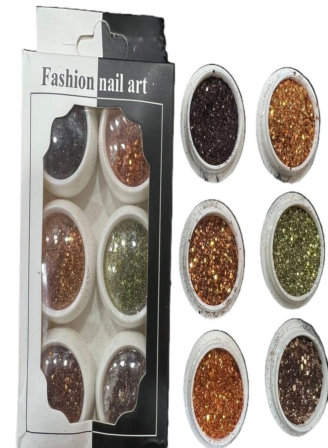 Professional Nail Art Hexagonal Chunky Glitter Miller Set (Mix)