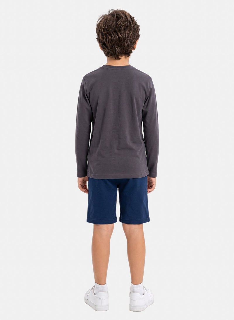 Andora Cotton Boys T-Shirt With Chest Print - Image 3