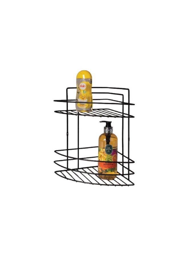 Elegant Design 2-Tier Bathroom Corner Caddy Black  32.6 x 21.2 x 22 cm D-05245-WS