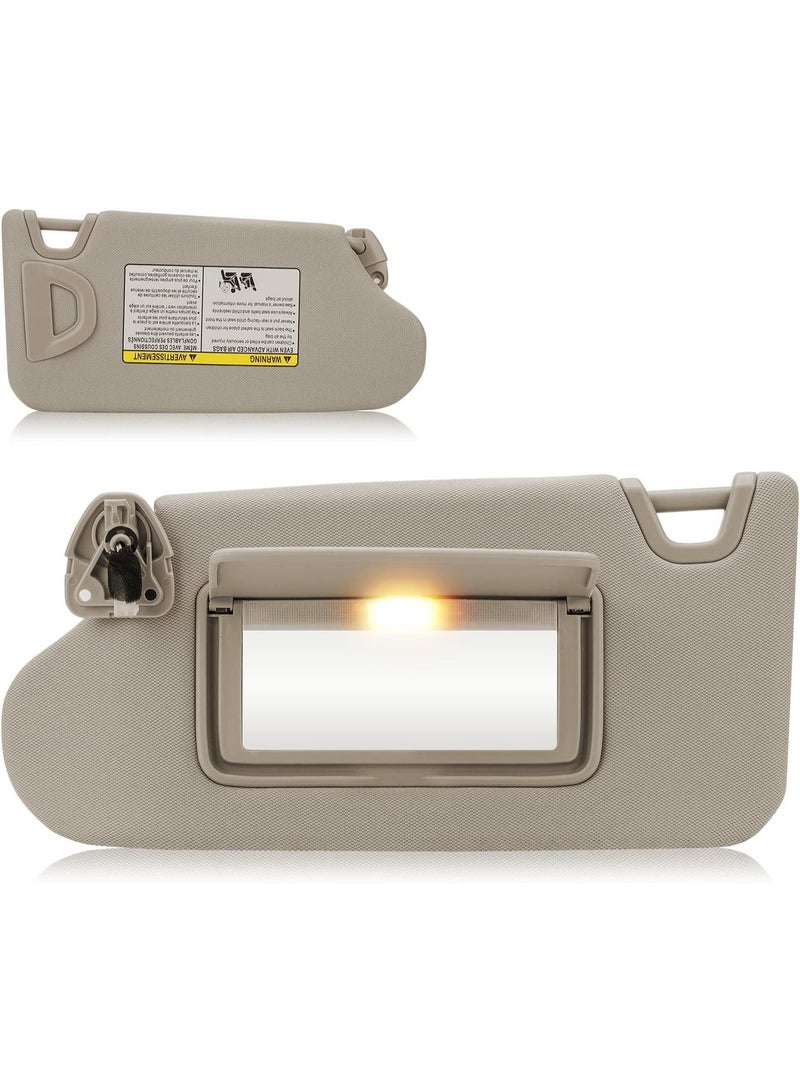 Sun Visor with Vanity Light for 2013-2018 Nissan Altima Without Sunroof, Left Driver Side Beige Sunvisor Replacement 96401-3TA2A - Image 1