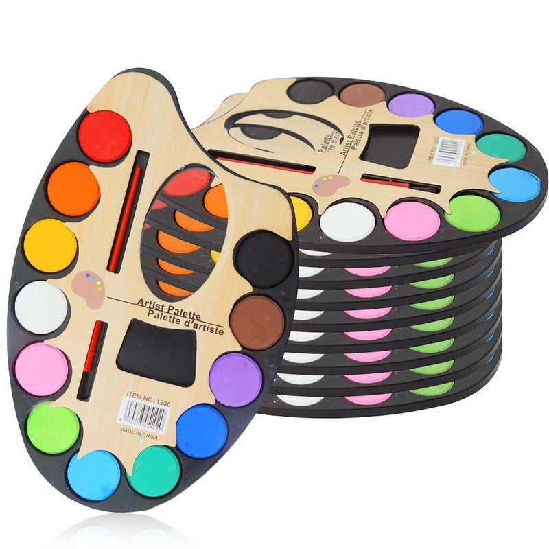 Art Bundle Drawing Color for Painting, Watercolor Palette, Paint Tray for Drawing School Stationery Water Color with Brush Birthday Return Gift for Kids in Bulk, Party Favor Gift (Pack of 6) - Image 1