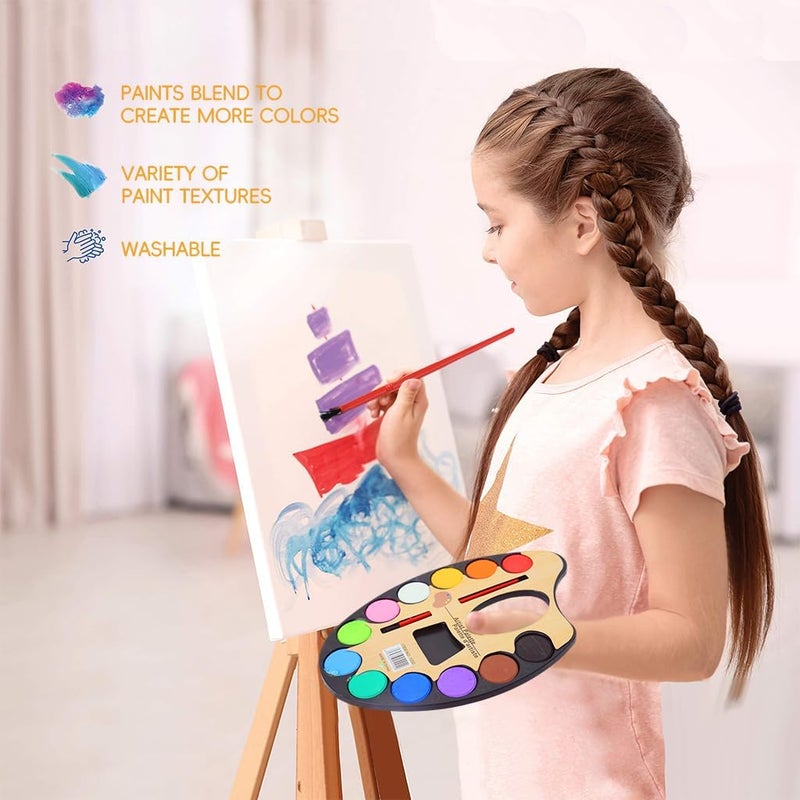 Art Bundle Drawing Color for Painting, Watercolor Palette, Paint Tray for Drawing School Stationery Water Color with Brush Birthday Return Gift for Kids in Bulk, Party Favor Gift (Pack of 6) - Image 3
