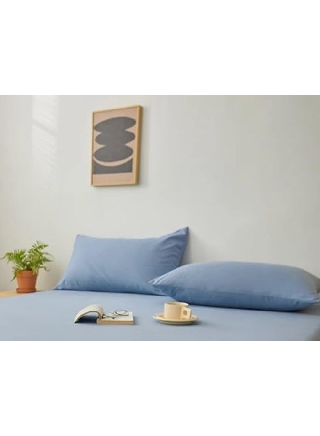 سيزنز غطاء وسادة فاخر بلون واحد من QBED، قطعتان، 50 × 70 سم، ناعم ومضاد للحساسية، للنوم الجيد (رمادي فحمي، 50 × 70 سم) - Image 4
