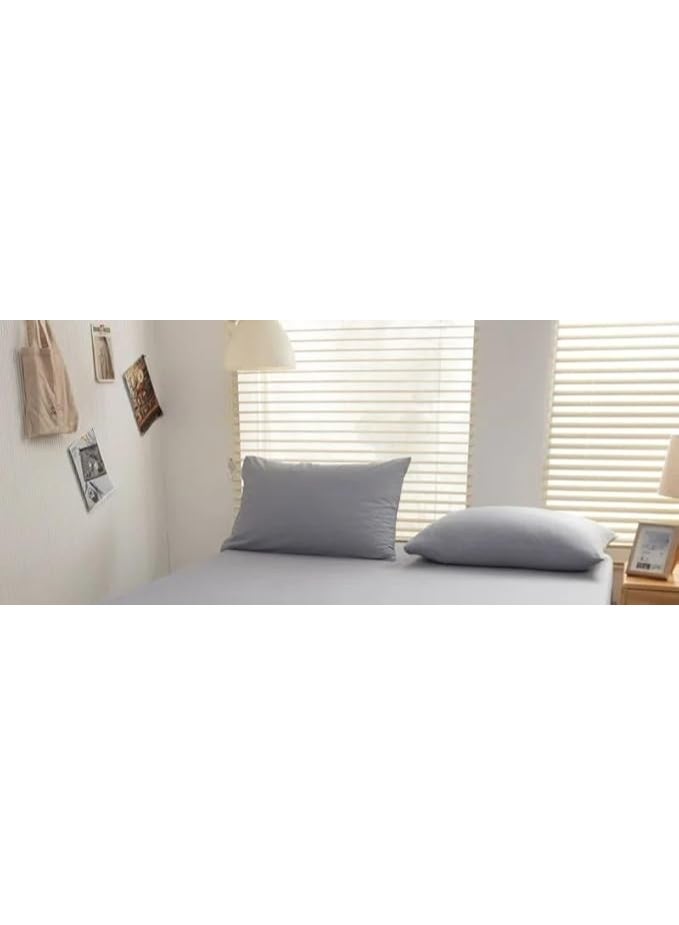 سيزنز غطاء وسادة فاخر بلون واحد من QBED، قطعتان، 50 × 70 سم، ناعم ومضاد للحساسية، للنوم الجيد (رمادي فحمي، 50 × 70 سم) - Image 5