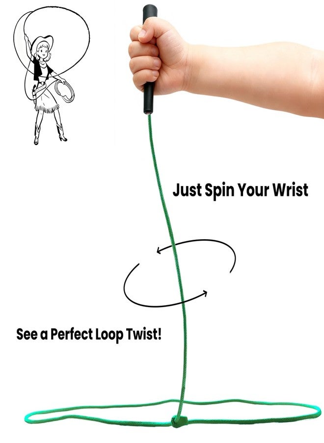 OOHGLITZ Cowboy Lasso Rope - Pre-Tied Roping Rope, Kids Lasso Toy, Sheep Lariat Ranch Rope, Lassoing Toy for Western Party Play (Green) - Image 4