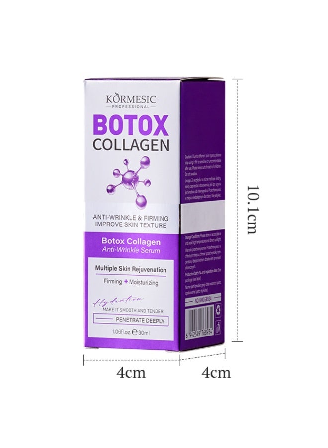 Kormesic Botox Collagen Anti Wrinkle Serum 30ml Moisturizing Firming Skin Rejuvenation Anti-Wrinkle Serum with Hydrolyzed Keratin & Collagen Improve Skin Texture - Image 3
