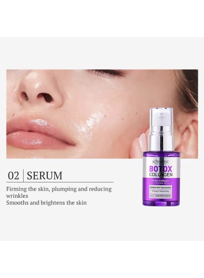 Kormesic Botox Collagen Anti Wrinkle Serum 30ml Moisturizing Firming Skin Rejuvenation Anti-Wrinkle Serum with Hydrolyzed Keratin & Collagen Improve Skin Texture - Image 4