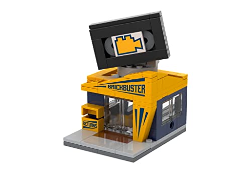 Brick Loot Mini City Video Rental Store Building Set 123Piece Retro Storefront Model Kit for Kids Ages 6 Compatible with Lego and Major Brick Brands - Image 1