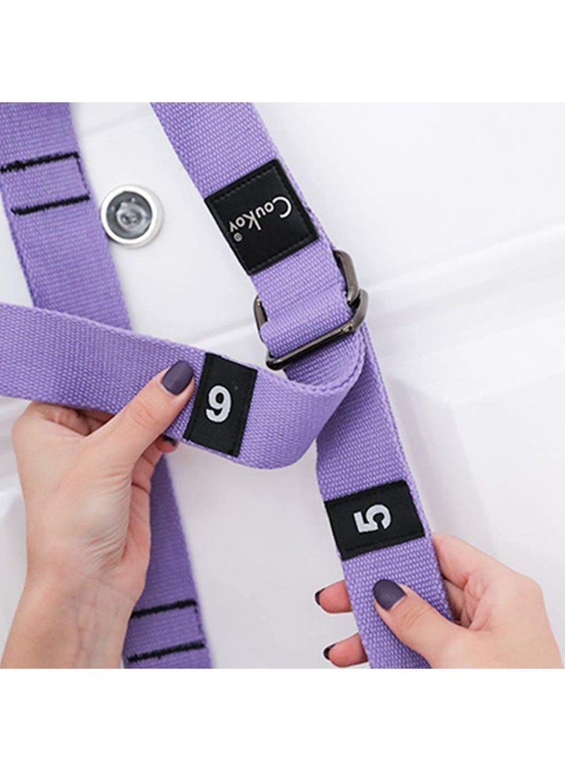 Mmmon Yoga Swing with Door Anchor, Adjustable Height Leg Stretcher Waist Back Stretching Strap Aerial Yoga, Anti-gravity Inversion Exercises Door Flexibility Tensile Trainer for Rehab Pilates Dance Splits (Purple)  - Image 4