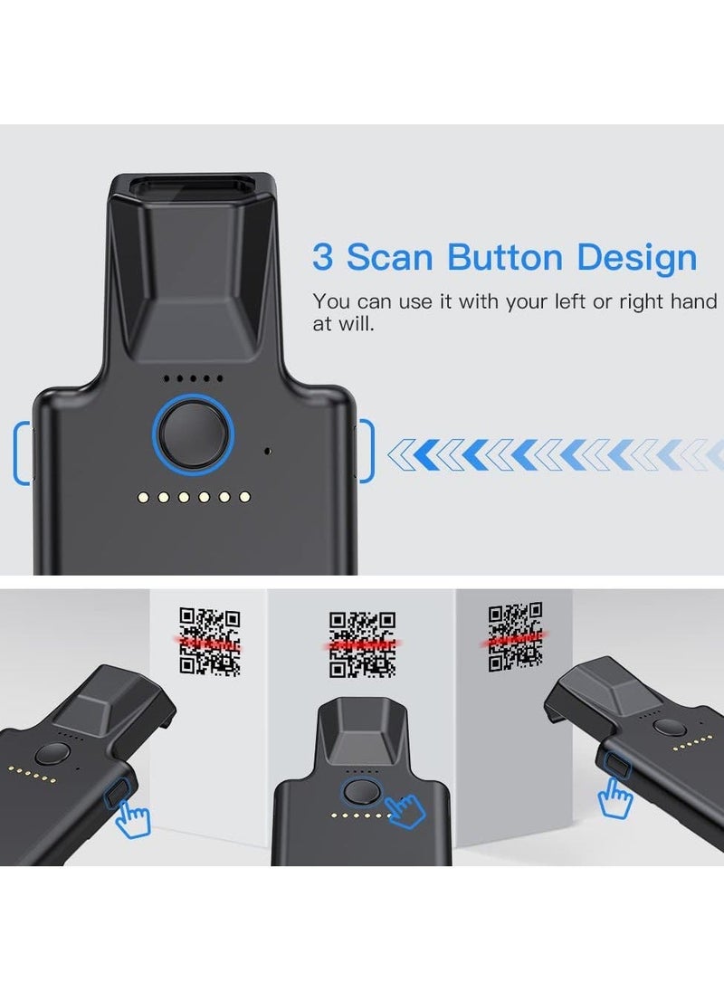 Generic - 2D QR Bluetooth Barcode Scanner, Wireless Adjustable Back Clip Phone Bar Code Scanner for 1D 2D Data Matrix Code Reader, Work with iPhone, Android, iOS for... - Image 1