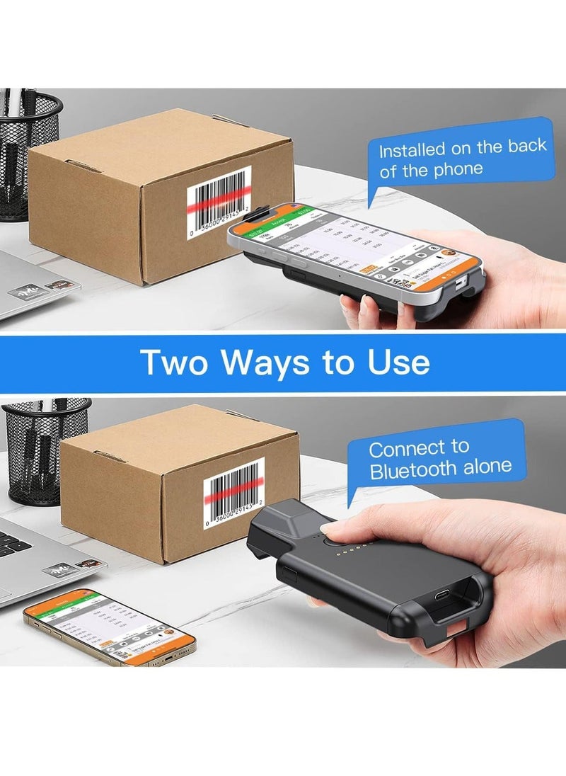 Generic - 2D QR Bluetooth Barcode Scanner, Wireless Adjustable Back Clip Phone Bar Code Scanner for 1D 2D Data Matrix Code Reader, Work with iPhone, Android, iOS for... - Image 1