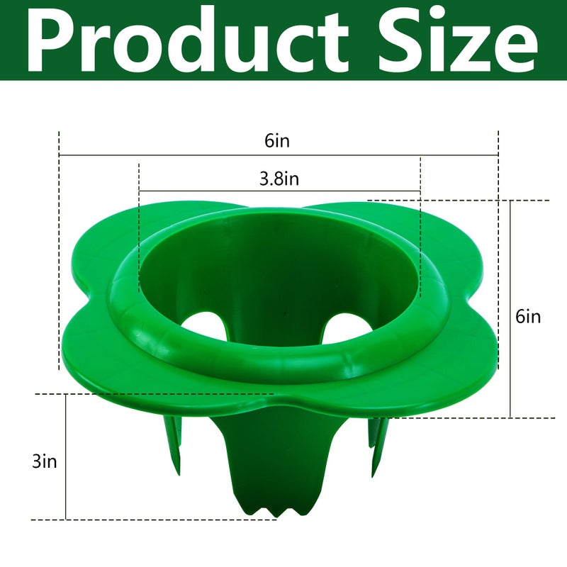 Adnee 12 Pcs Lawn Sprinkler Head Protector, 6 Inch Flower Shaped Sprinkler Donut with 3.8 Inch Inner Diameter, Green Outdoor Lawn Sprinkler Spray Guard to Reduce Damage from Cars and Mowers - Image 2