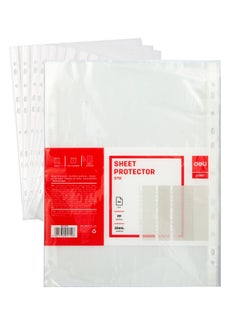 Deli 20-Piece A4 Size Sheet Protector 35 Micron Thickness  - Image 1