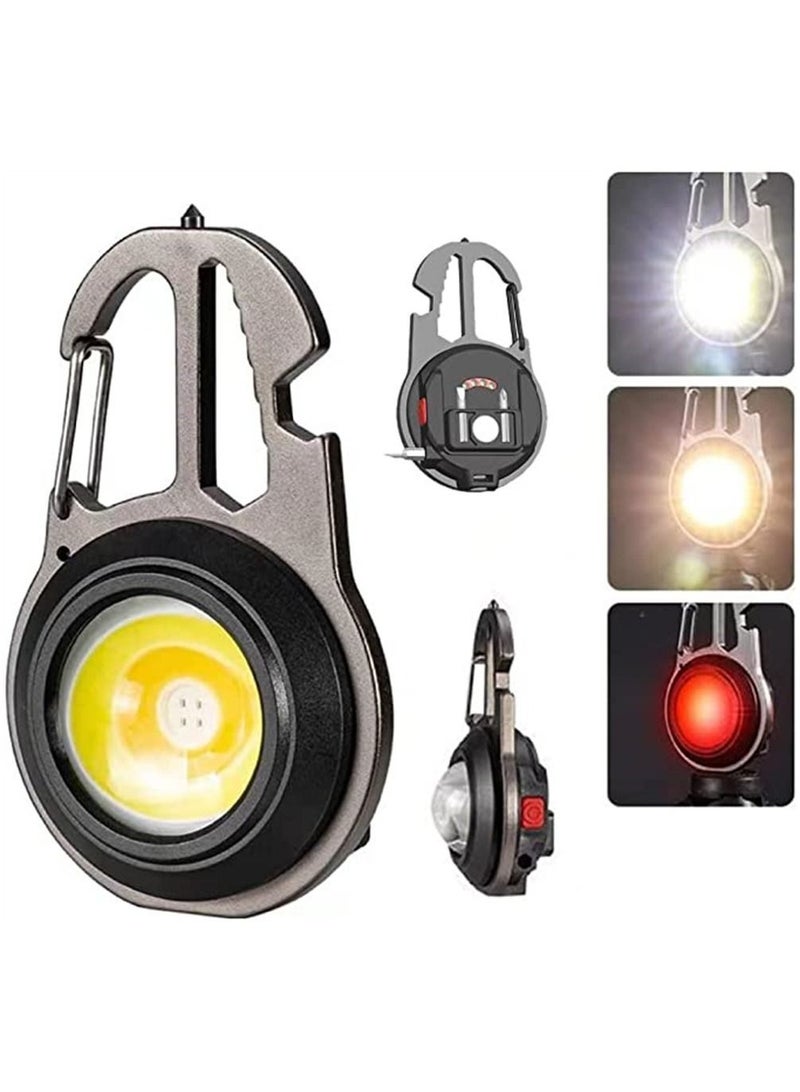 Y&D Mini Flashlight, 800Lumens Bright Rechargeable COB Keychain Flashlights, Multifunction Portable Pocket Light, 7 Lights Mode Emergency FlashLight with Magnet Work Light for outdoor, travel - Image 1