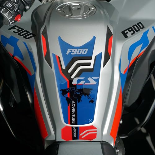 labelbike 3D Sticker Motorcycle Tank Pad Protection and Decoration in Resin Compatible with BMW F 900 GS Adventure Blue Red Black Grey - Image 1