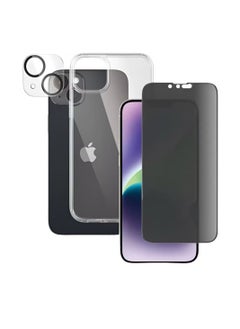 Hock Hock Full Protection Package for Galaxy S25, The package includes a protective case, an anti-spy screen protector, a camera protector, a back protector, and a magnetic sticker on the back of the phone (5 in 1)  - Image 2