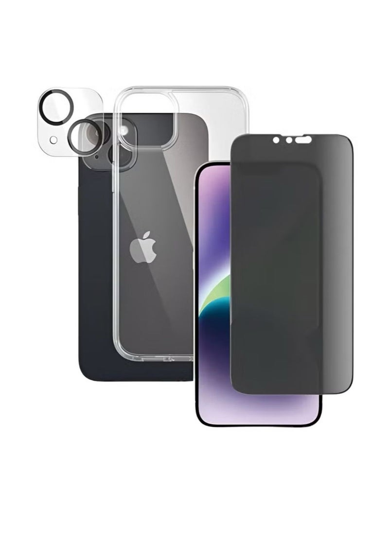 Hock - Hock Full Protection Package for Galaxy S25, The package includes a protective case, an anti-spy screen protector, a camera protector, a back protector, and a magnetic sticker on the back of the phone (5 in 1) - Image 1