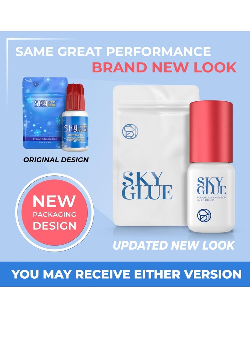 beau lashes 2 Bottles Sky Glue for Eyelash Extensions S+ | Super Strong Black Lash Extension Adhesive for Professional Long Lasting Semi Permanent Individual Lash Extensions | Fast Drying / 7+ Week Retention 5ml  - Image 3