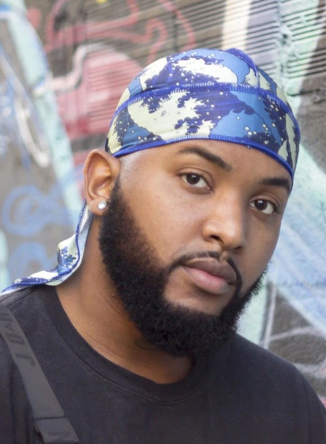 ForceWave 4PCS Silky Durags for Men 360 Waves, Designer Do Rag, Award 1 Wave Cap, Bluewave Blue Black Red, M - Image 3